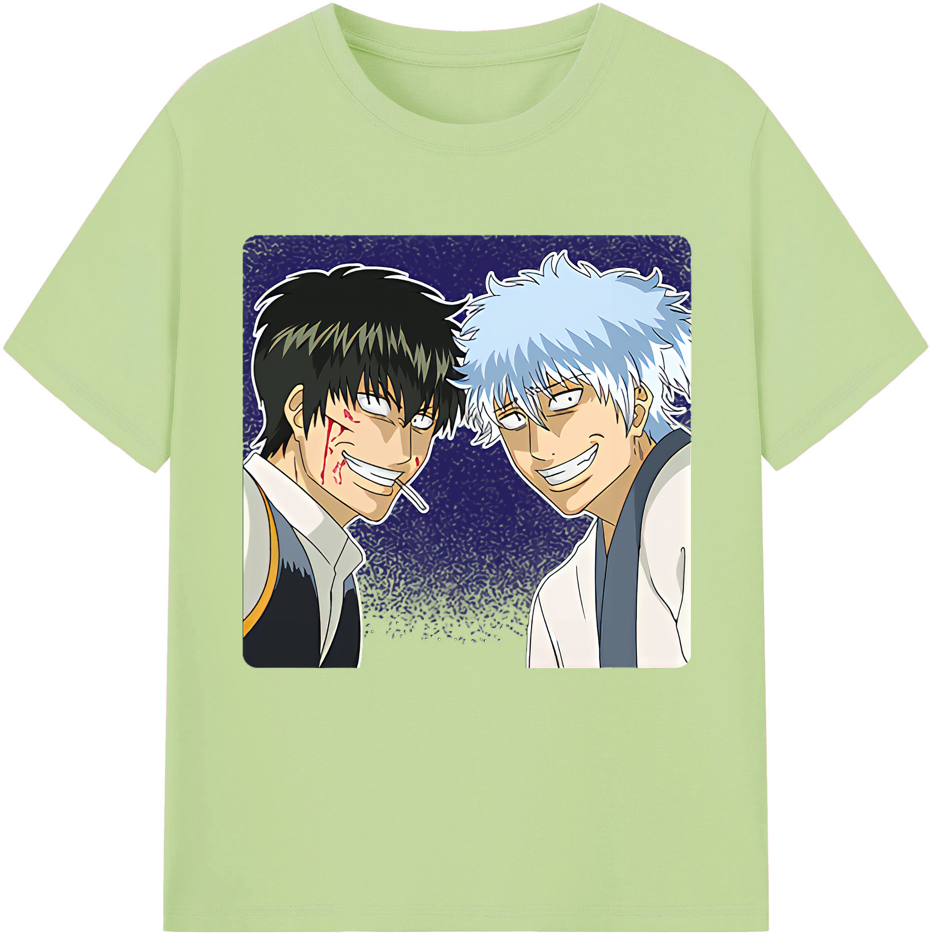 （画像用） ぎんたま 坂田銀時（さかたぎんとき） 神楽 志村新八（しむら しんぱち） GINTAMA Sakata Gintoki Kagura Shimura Shinpachi 綿100％半袖Tシャツ（フロントプリント）